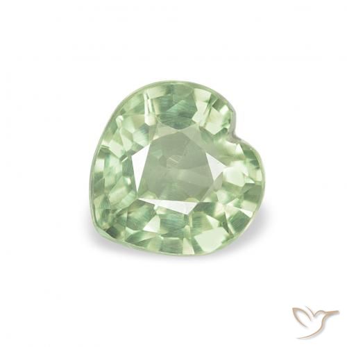 0.71ct Natural Luz verde Safira, Coração, VVS-VS