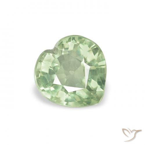 Safira Luz verde Natural 0.71ct, Coração, VVS-VS