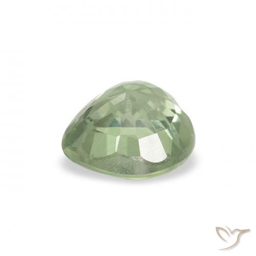 Safira Luz verde Natural 0.71ct, Coração, VVS-VS
