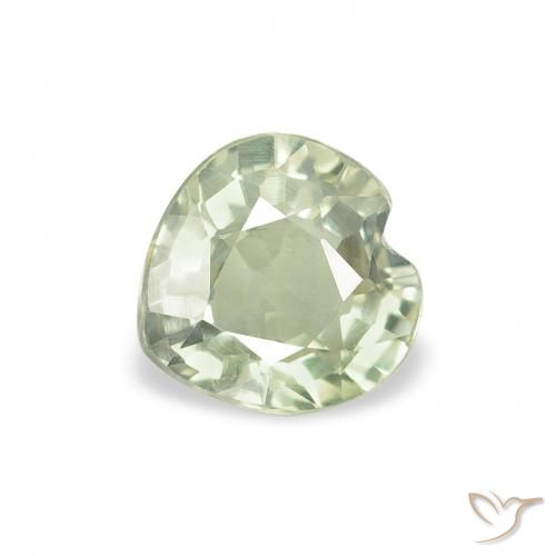 0.65ct Natural Luz verde Safira, Coração, VVS-VS