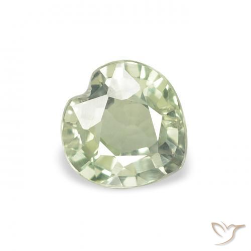 Safira Luz verde Natural 0.65ct, Coração, VVS-VS