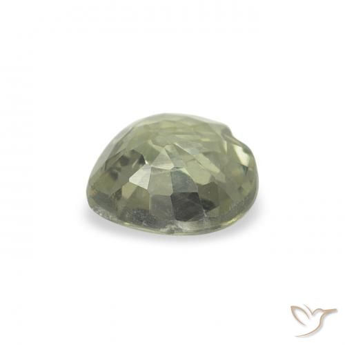 Safira Verde acinzentado Natural 0.55ct, Coração, VVS-VS