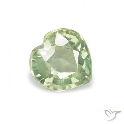 Safira Verde Sábio Muito Claro Natural 0.76ct, Coração, VVS-VS