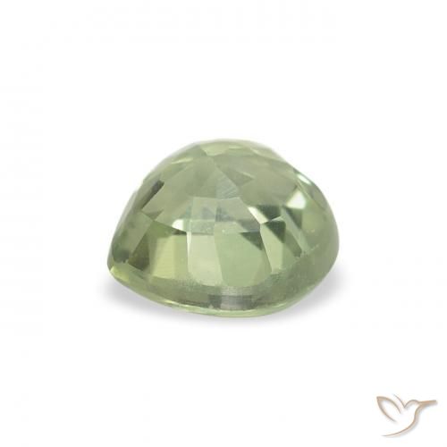 Safira Verde Sábio Muito Claro Natural 0.76ct, Coração, VVS-VS
