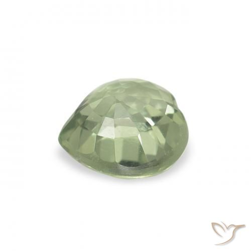 Safira Verde Sábio Muito Claro Natural 0.65ct, Coração, VVS-VS