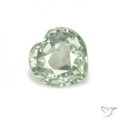 0.69ct Natural Luz verde Safira, Coração, VVS-VS