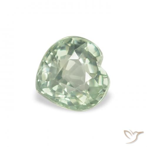 Safira Luz verde Natural 0.69ct, Coração, VVS-VS