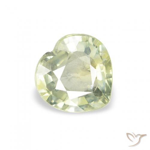 Safira Verde oliva Natural 0.65ct, Coração, VS