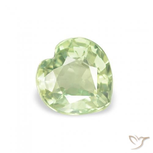 Safira Luz verde Natural 0.64ct, Coração, VS