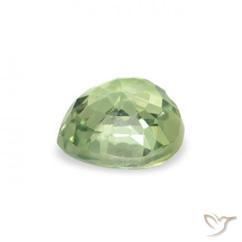 Safira Verde muito claro Natural 0.73ct, Coração, VS