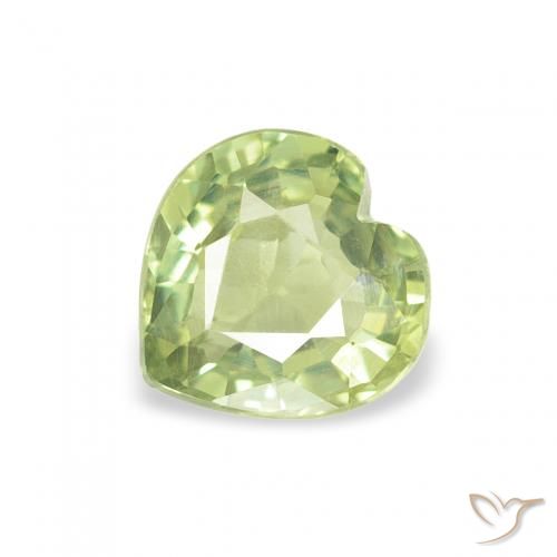 0.69ct Natural Luz verde Safira, Coração, VS