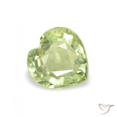 Safira Luz verde Natural 0.69ct, Coração, VS