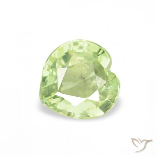0.59ct Natural Amarelo Claro Verde Safira, Coração, VS