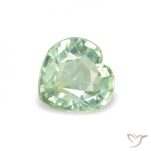 0.70ct Natural Luz verde Safira, Coração, VS