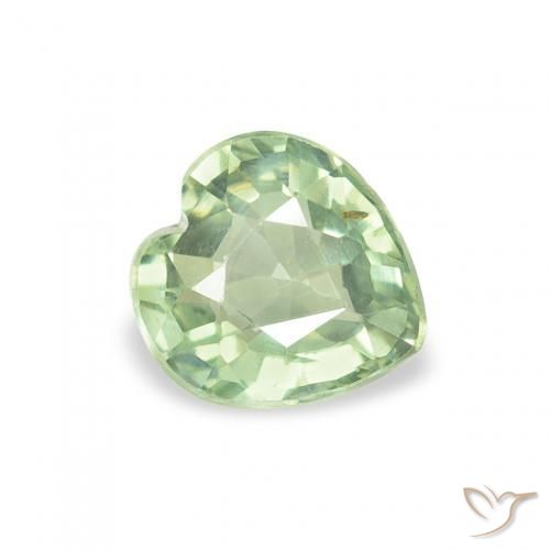 Safira Verde Sábio Claro Natural 0.67ct, Coração, VS