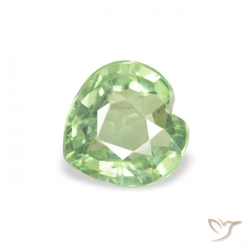 0.66ct Natural Luz verde Safira, Coração, VS