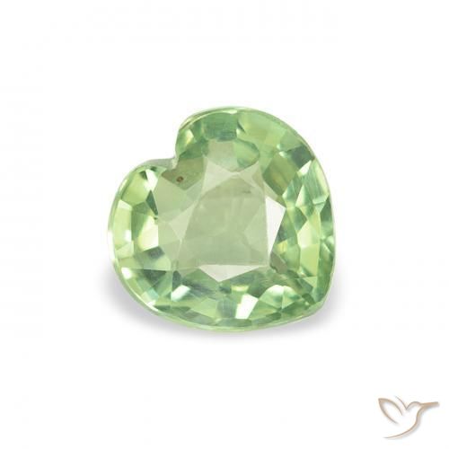 Safira Luz verde Natural 0.66ct, Coração, VS