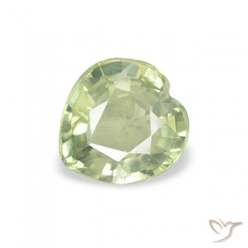 0.62ct Natural Verde amarelado Safira, Coração, VS