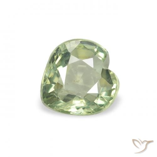 0.64ct Natural Verde Floresta Claro Safira, Coração, VS