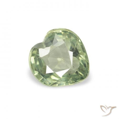 Safira Verde Floresta Claro Natural 0.64ct, Coração, VS
