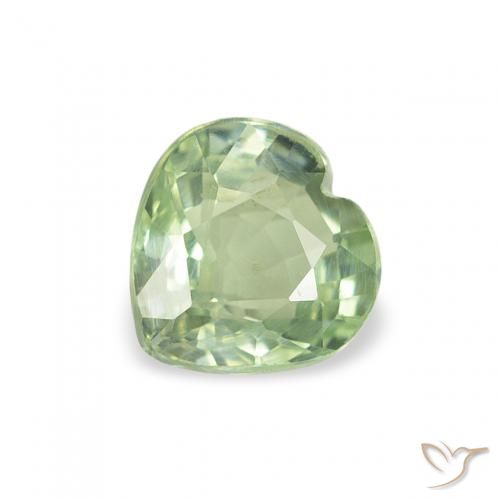 0.66ct Natural Luz verde Safira, Coração, VS