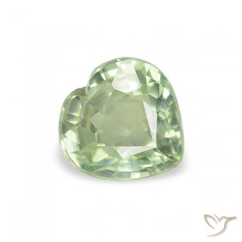 Safira Luz verde Natural 0.66ct, Coração, VS