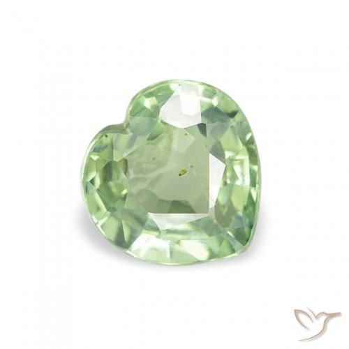 Safira verde quente Natural 0.61ct, Coração, VS