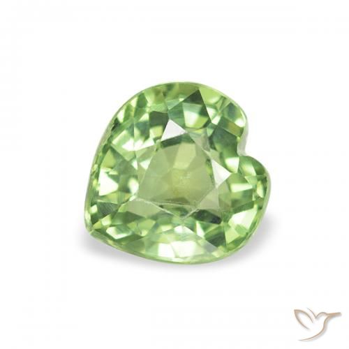 0.64ct Natural verde quente Safira, Coração, VS