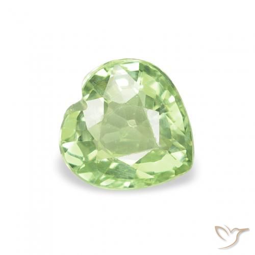 Safira verde quente Natural 0.71ct, Coração, VS