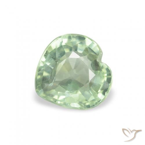 0.67ct Natural Verde Floresta Claro Safira, Coração, VS