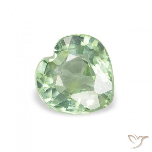 Safira Verde Floresta Claro Natural 0.67ct, Coração, VS