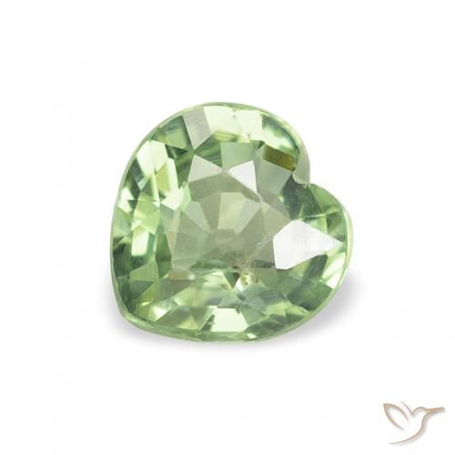 0.67ct Natural verde quente Safira, Coração, VS