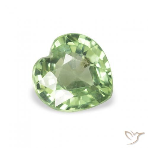 Safira verde quente Natural 0.67ct, Coração, VS