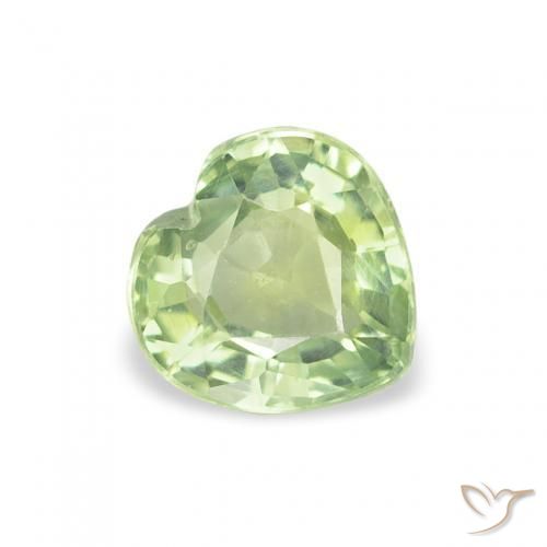 Safira verde quente Natural 0.68ct, Coração, VS