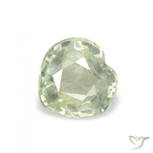 0.62ct Natural Verde acinzentado Safira, Coração, VS