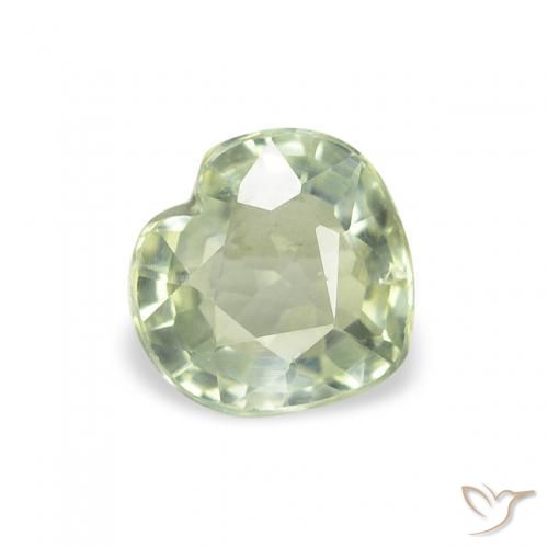 Safira Verde acinzentado Natural 0.62ct, Coração, VS