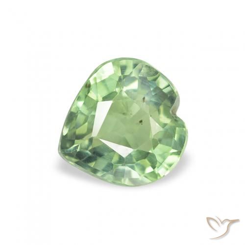 Safira Verde Sábio Claro Natural 0.62ct, Coração, VS
