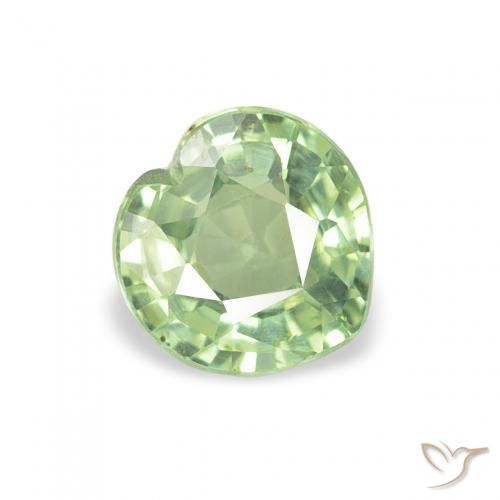 0.64ct Natural Verde floresta Safira, Coração, VS
