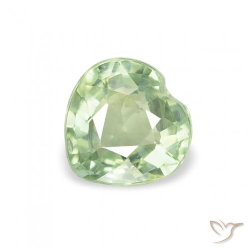 0.64ct Natural Luz verde Safira, Coração, VS