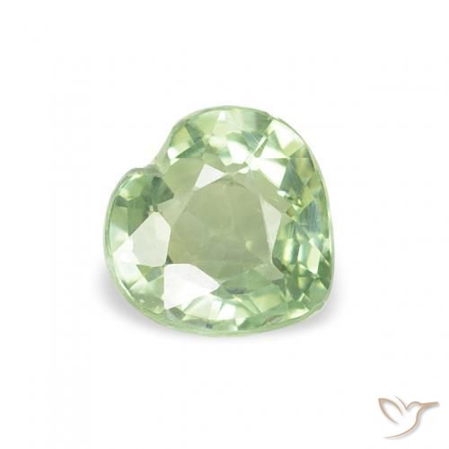 Safira Luz verde Natural 0.64ct, Coração, VS