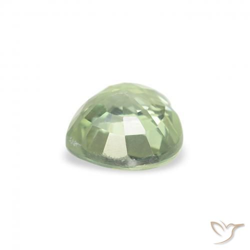 Safira Verde Sábio Muito Claro Natural 0.65ct, Coração, VS