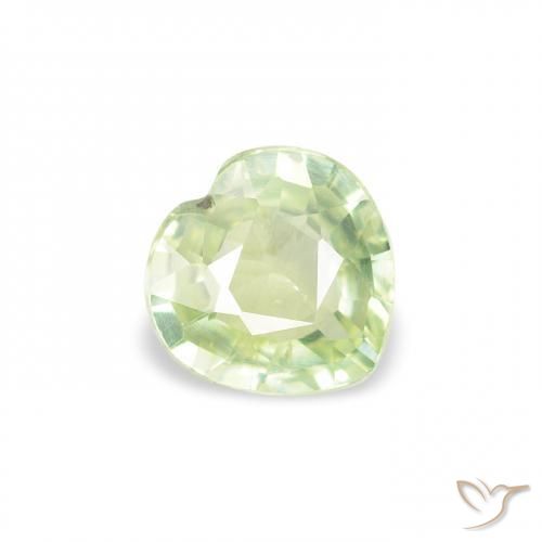 0.64ct Natural Amarelo Claro Verde Safira, Coração, VS