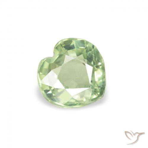 Safira Luz verde Natural 0.62ct, Coração, VS