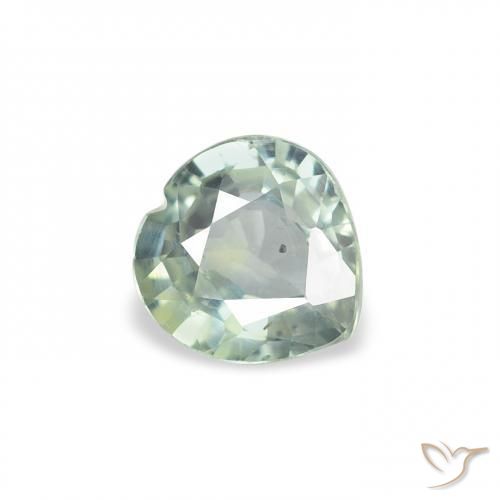 0.61ct Natural Luz verde Safira, Coração, VS