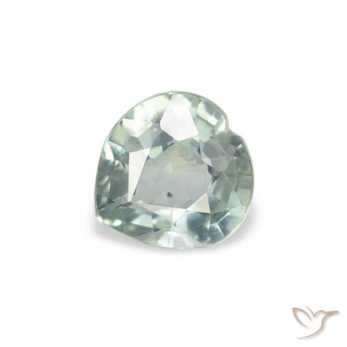 Safira Luz verde Natural 0.61ct, Coração, VS