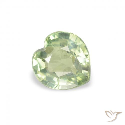 Safira Verde Sábio Muito Claro Natural 0.61ct, Coração, VS