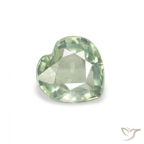 Safira Luz verde Natural 0.67ct, Coração, VS