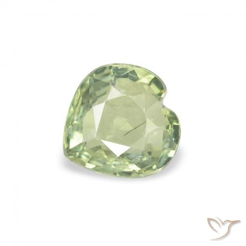 0.61ct Natural Luz verde Safira, Coração, VS