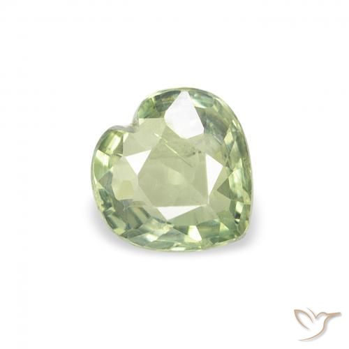 Safira Luz verde Natural 0.61ct, Coração, VS
