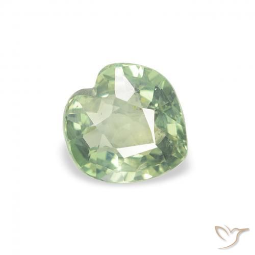 Safira Luz verde Natural 0.65ct, Coração, VS